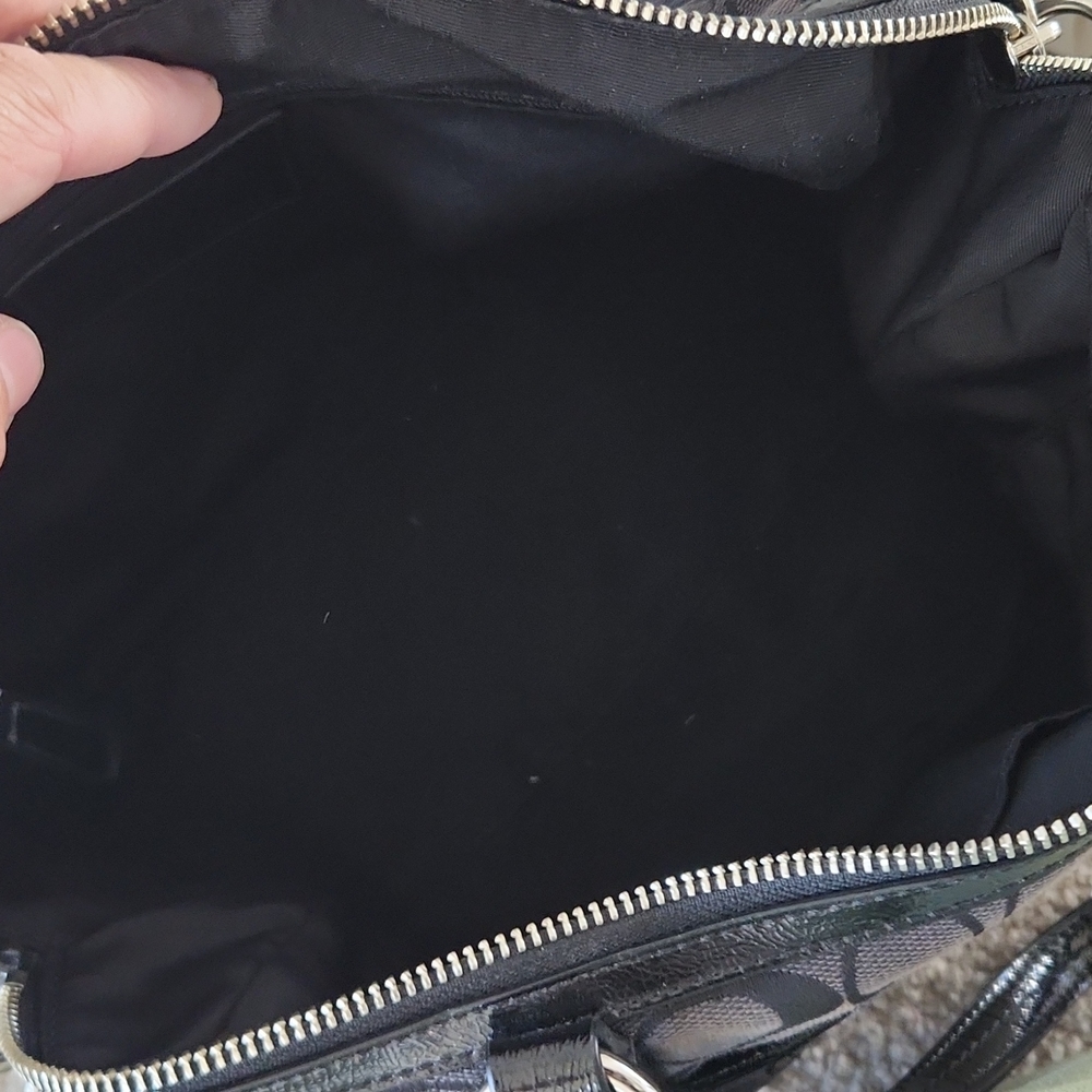 Coach Signature Stripe Python Stripe Satchel Hand… - image 5